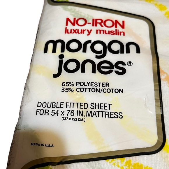 Vintage Morgan Jones Luxury Muslin Full Double Set Fitted Flat Sheet - Picture 3 of 9